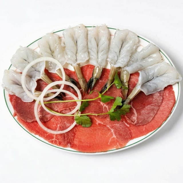 Beef & Shrimp Hot Pot/Bò & Tôm Nhúng Dấm.